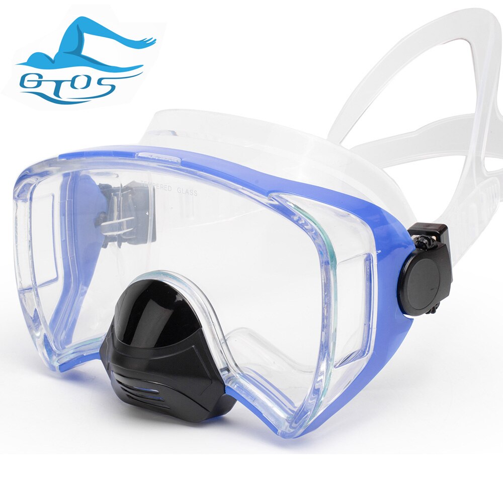 GTOS wide one vision scuba free diving mask Dive and Snorkeling Mask one lens standard adult size clear silicone belt