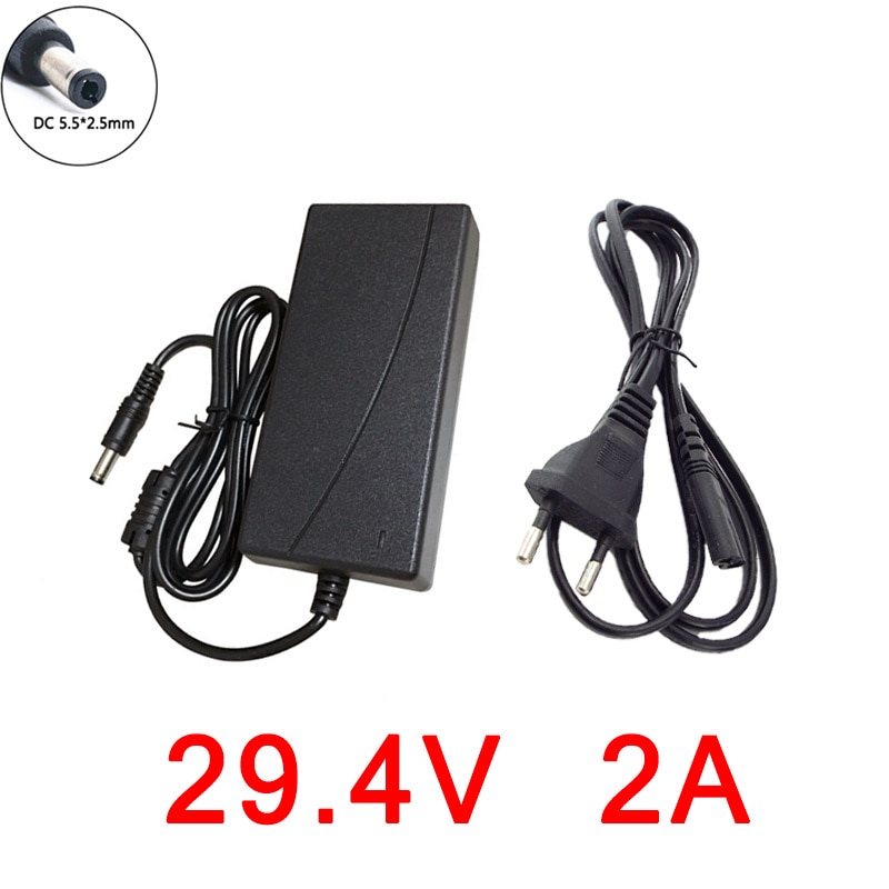 Chargeur adaptateur d&#39;alimentation DC 29.4V 2a, pour cordon de Scooter Hoverboard à équilibrage automatique 24V, pour batterie au Lithium li-ion série 7
