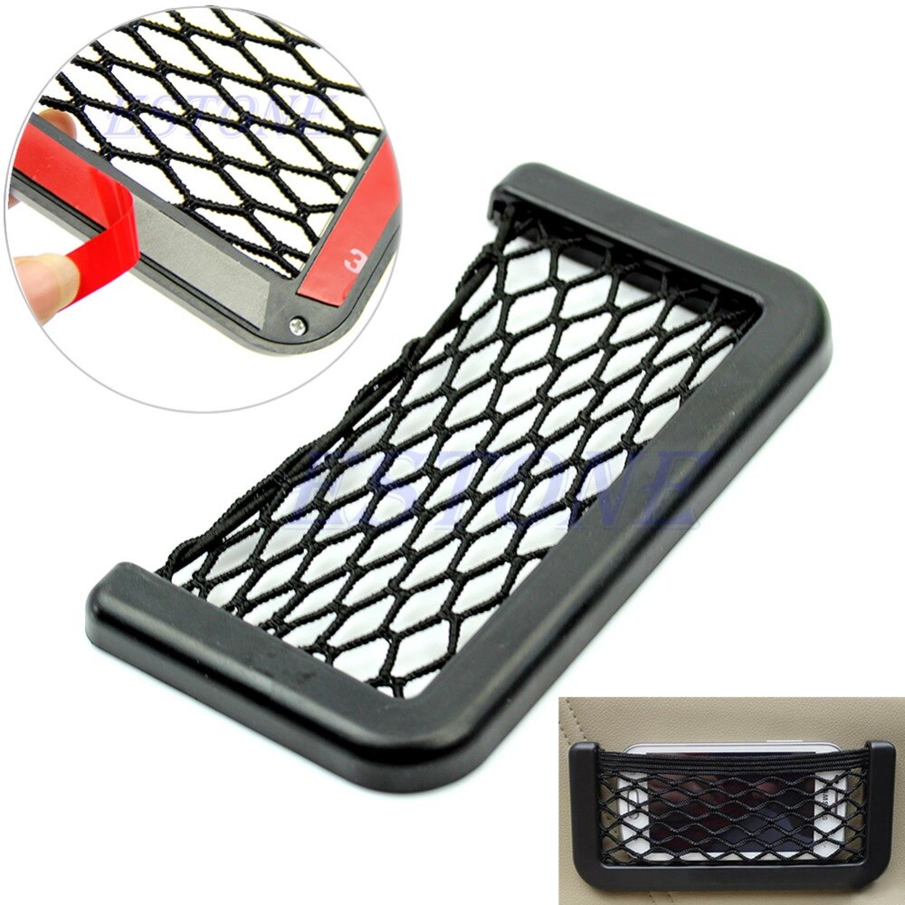 1Pc Vehicle Storage Mesh Resilient Car Carrying String Bag Nylon Network Pocket Handphone Holder Auto Accessories