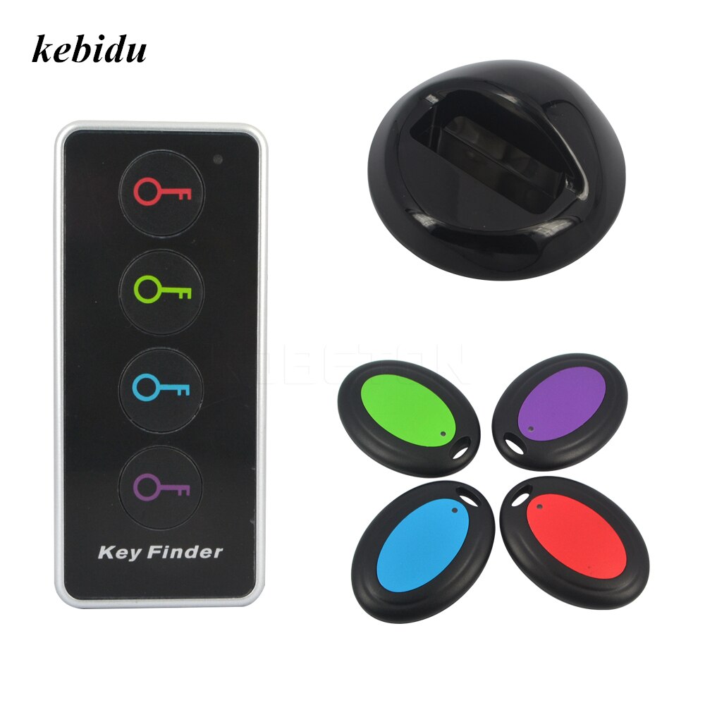 Kebidu 4 in 1 Geavanceerde Draadloze Key Finder Remote Key Locator telefoon Portefeuilles Anti-verloren met Torch functie 4 ontvangers en 1 dock