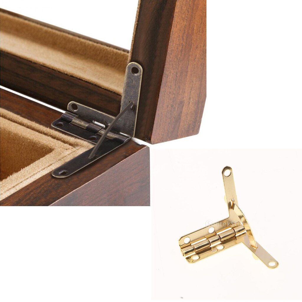 20pcs 90 Degree Angle Support Spring Hinges Door Hinge for Small Jewelry Wine Case Cabinet Watch Box Wooden Lid