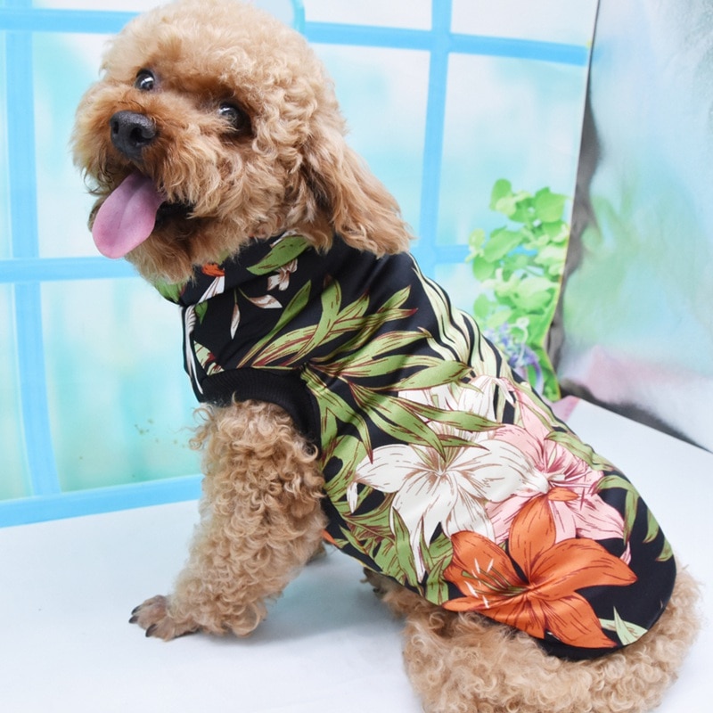 Ropa de invierno para perros, ropa de abrigo, Tops, plantas, flores chinas, estampado, ropa, suéter acolchado de algodón para perros, Parkas
