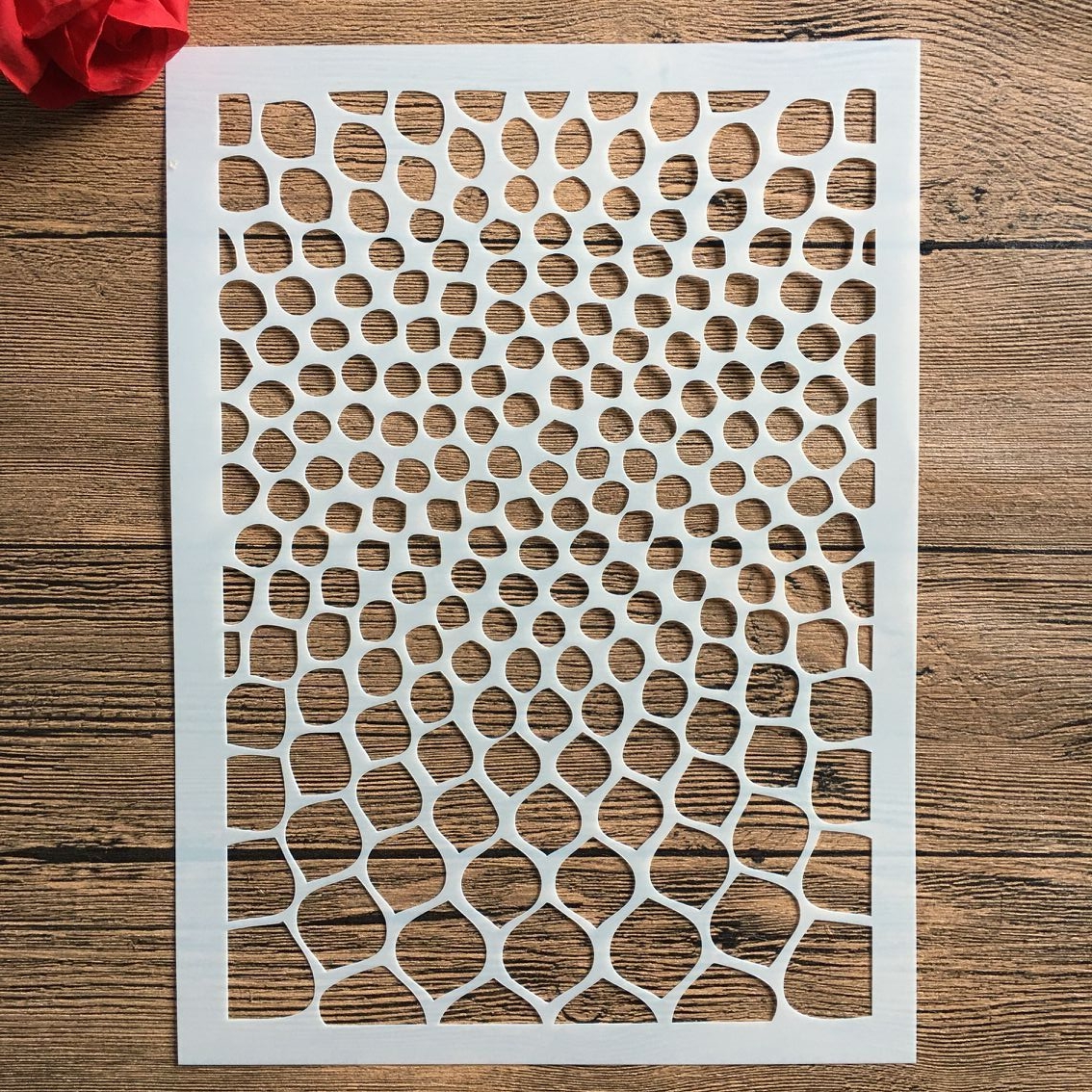 Stencil di design formato A4 per pittura murale Scrapbooking Timbro Album Decorativo Goffratura Carta artigianale Stencil quadrati in mattoni fai-da-te: Oro
