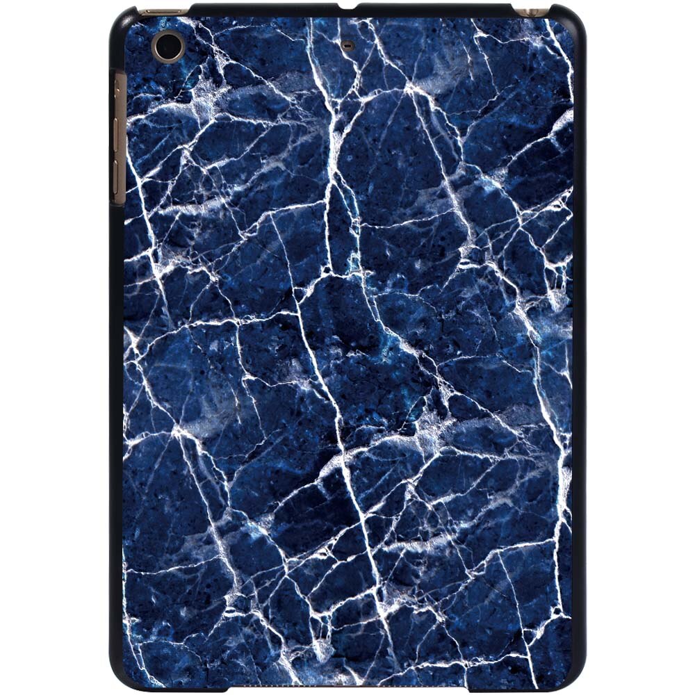 KK&LL For Apple iPad Mini 1/2/3 A1432 A1454 A1490 A1491 A1600 A1601 - tablet PC Plastic marble pattern Slim Stand Case Cover: white vein in blue