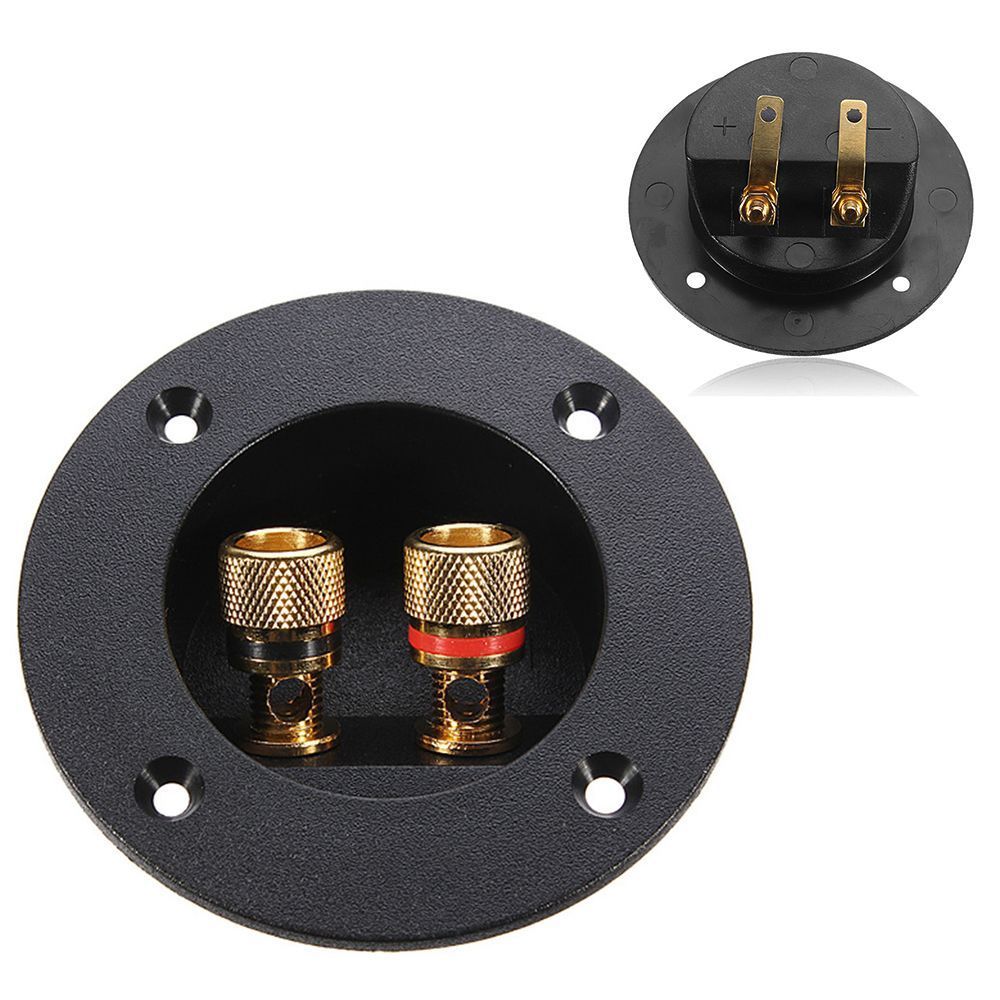 Speaker Box Rear Back Panel Wiring Terminal Plug Round Boxes With 2 Banana Jack Subwoofer Speaker Terminal