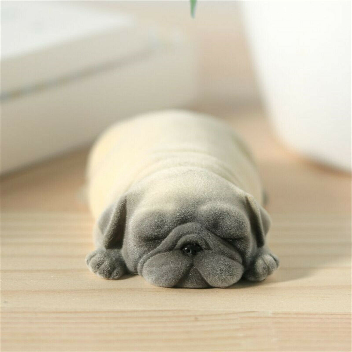 JXK Cute Sleep Pug Dog Pet Healing Figure Canidae Puppy Animal Model Collector Toy