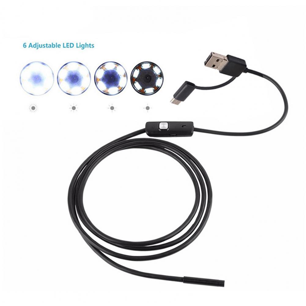 Cámara endoscópica AN100, endoscopio 3 en 1, interfaz Mini HD, IP67, 8mm, tubo Flexible duro, inspección de vídeo para teléfono móvil