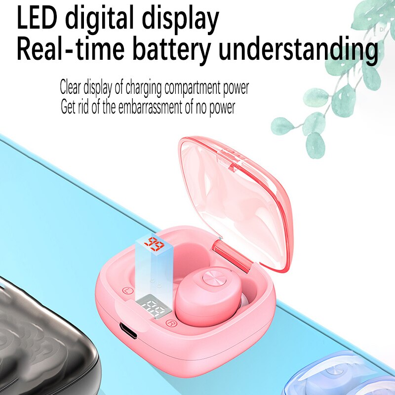 True Wireless Earbuds In-ear Bluetooth 5.0 Earphones Noise Canceling Handsfree Sports Headphones IPX5 Waterproof with Microphone