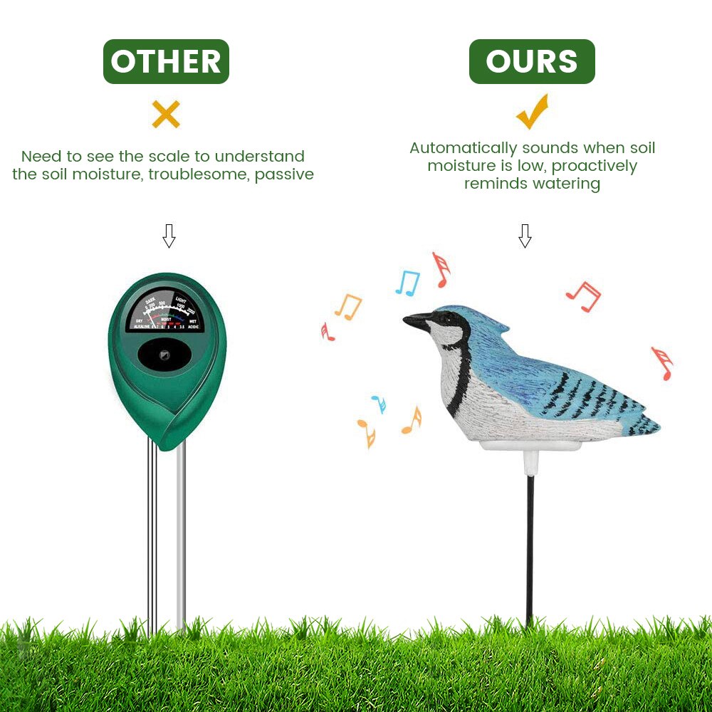 Updated Automatic Soil Moisture Tester Detector Bird Shape Needle Soil Humidity Meter Hydrometer Soil Water Moisture Sensor