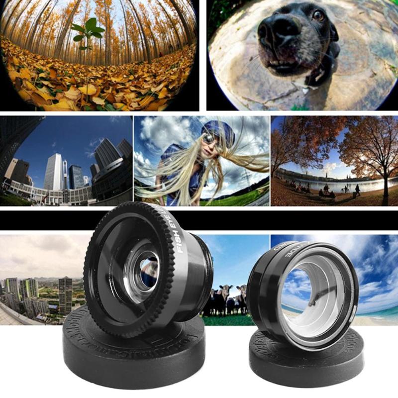 3-in-1 Weitwinkel Makro Fisheye Objektiv Kamera Kits Handy Fisch Auge Linsen mit Clip 0,67 x für iPhone Samsung Alle Handys