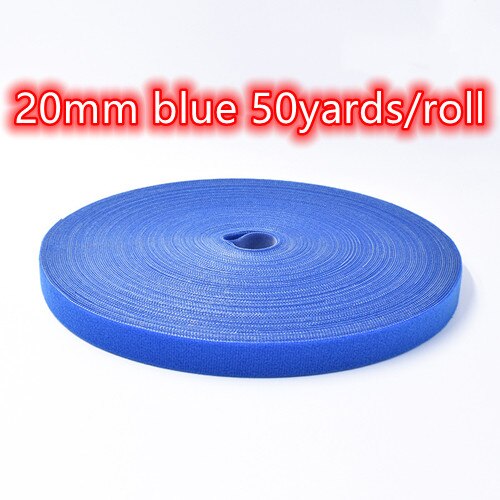 25/50Yards Sticker Tape 20Mm Nylon Adhesive Haken Loops Fastener Tape Terug Naar Zelf Naaien Craft diy Kabelbinders Accessoires: 20mm blue 50yards