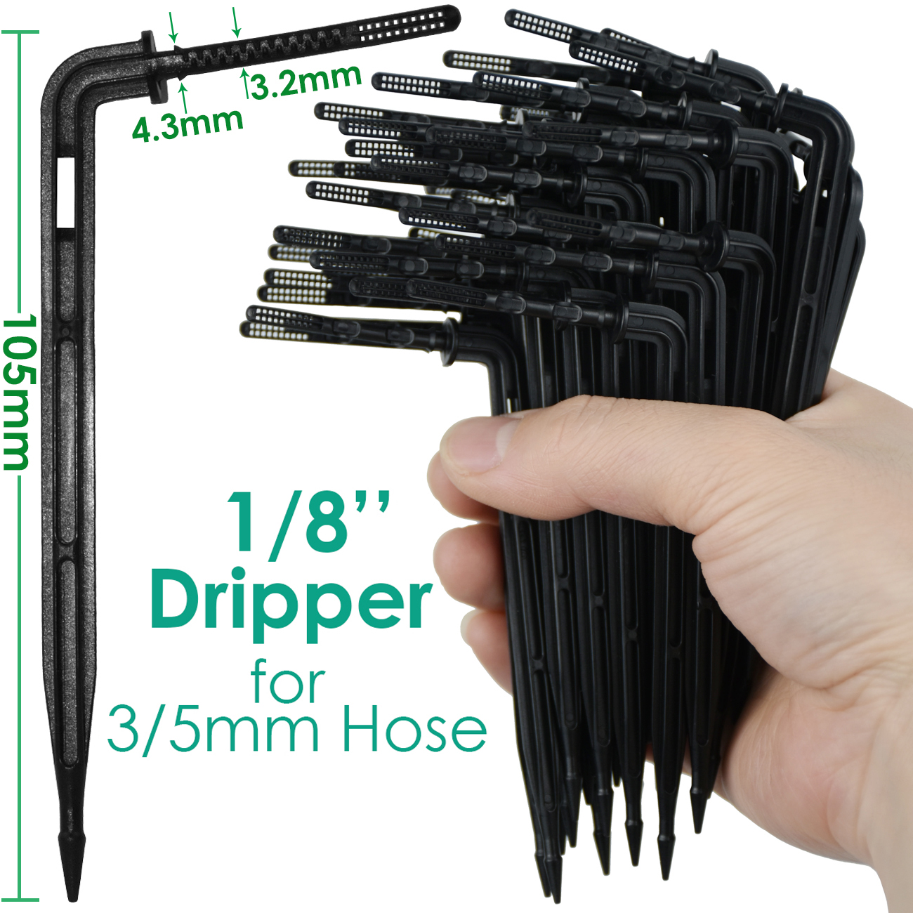 Kesla 1/4 ''  to 1/8 '' dryppvanning hagevanningssystemsett albuebøy piler sender 4/7 to 3/5mm for bonsai drivhus