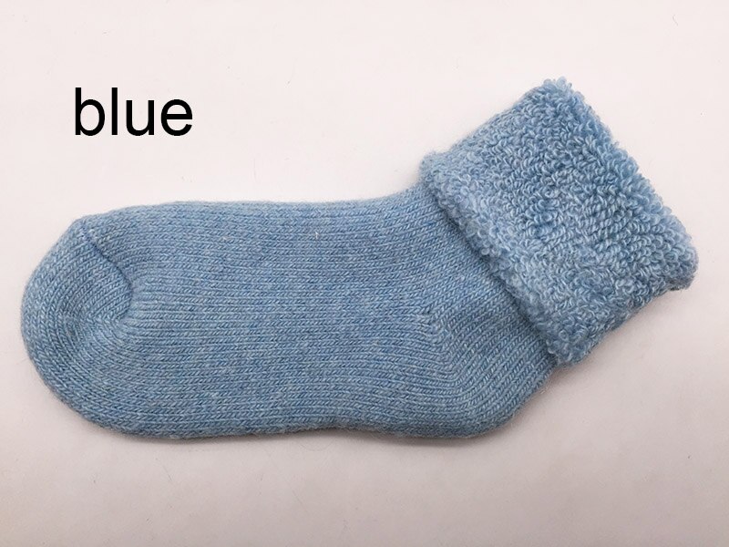 Style Real Woolen Thick Kids Socks Winter Soft Warm Baby Thermal Floor Socks Boy Girl Children Socks WZ02: Blue / 0-3 Years