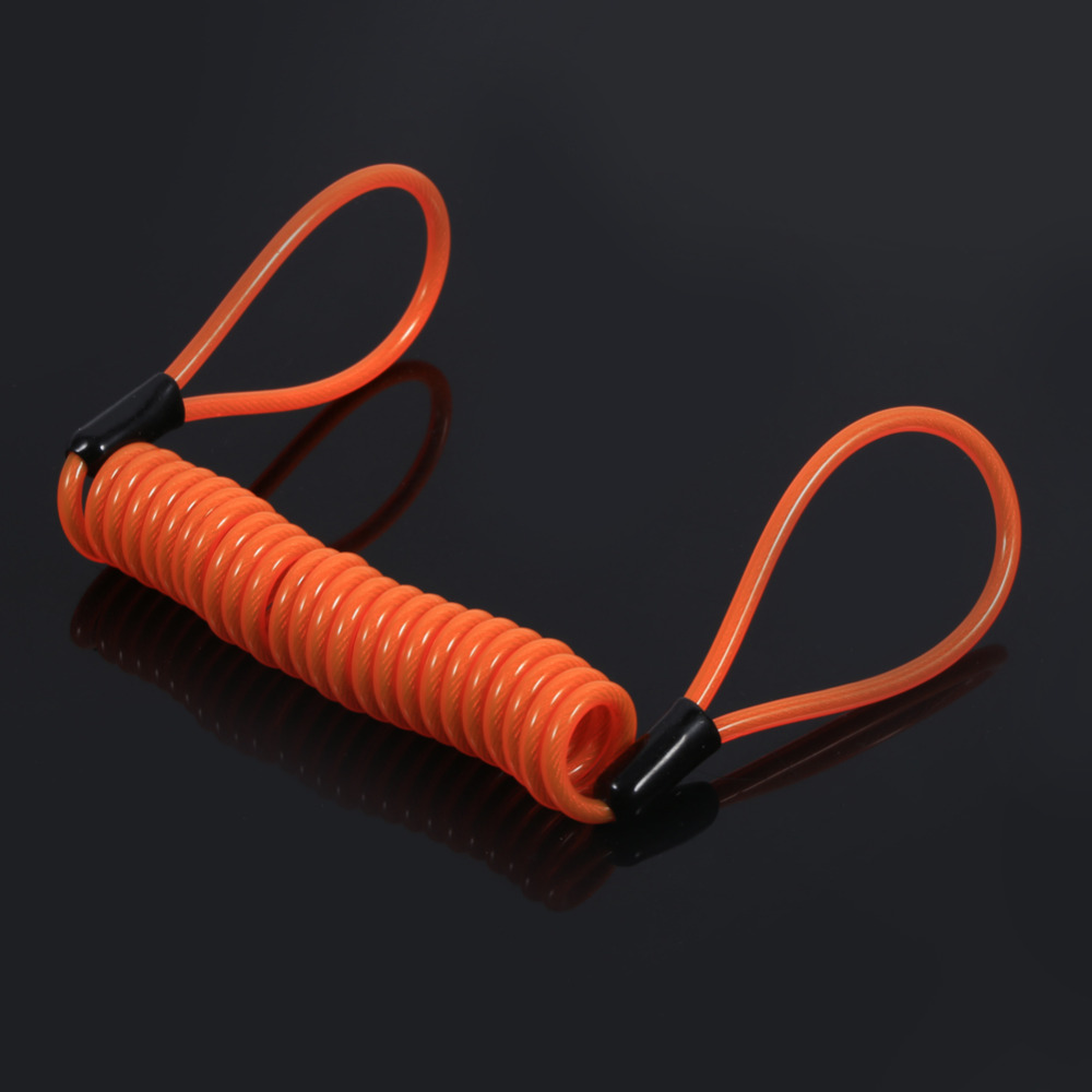 1.5m Motorcycle Bike Alarm Disc Lock Antitheft Security Spring Reminder Coil Cable Safety Tools Disc Lock Cable Car Accessories