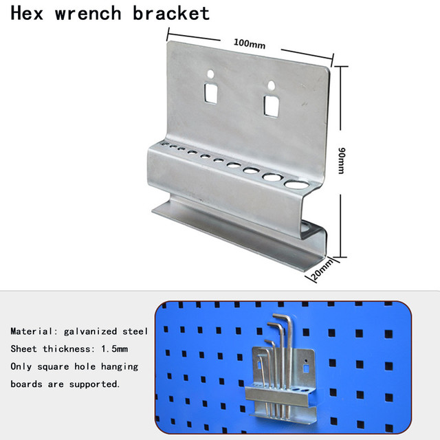 Crochet d&#39;orifice mural, matériel pour outils électriques, support de rangement, boîte à outils, plaque suspendue, meuleuse d&#39;angle, perceuse électrique manuelle, 1 pièce: Hex wrench bracket