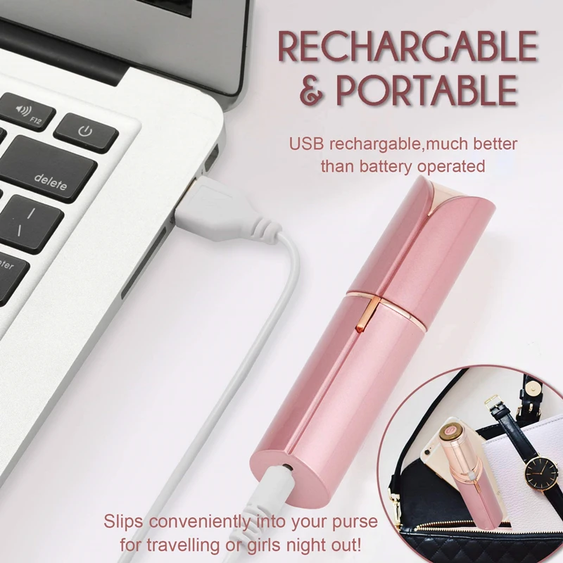 2024 Epilator Gezicht Ontharing Lippenstift Scheerapparaat USB Elektrische Wenkbrauw Trimmer vrouwen Haar Remover Mini Scheerapparaat epilator