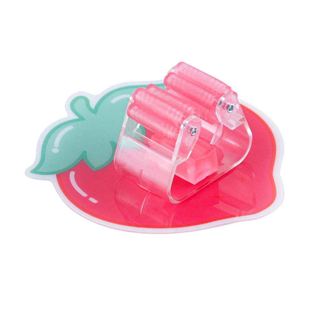 Wall Mounted Mop Holder Broom Gripper Umbrella Hanger Hook Brush Holder Rack Shelf Bathroom Organizer Rack: strawberry