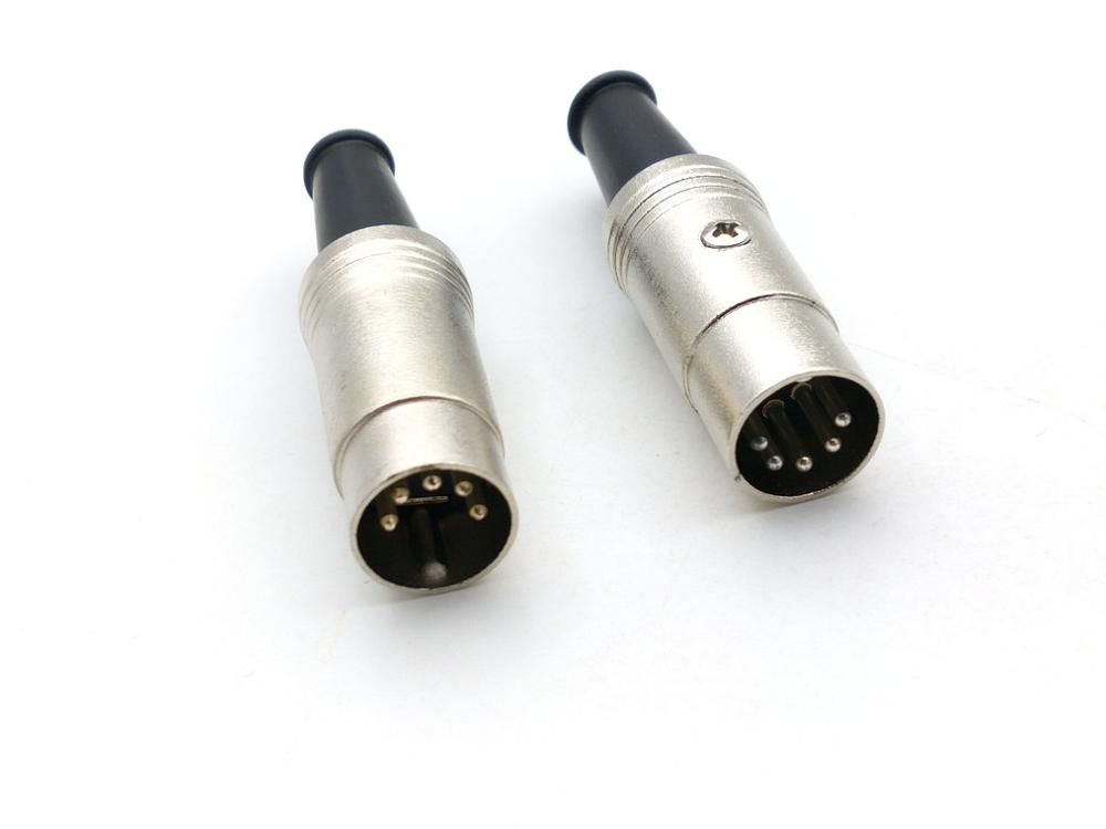 5PIN DIN Connector Midi Cable Lead Audio Plug Male Inline Metal connector