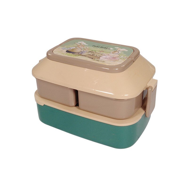 Bento Lunch Box Salad Container for Lunch 52/35oz BPA Free Leak Proof Salad Dressing Container Smart Lock Reusable Spork Spoon: cyan 1L