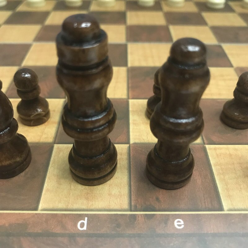 Wooden foldable 3 in 1 Chess Checkers Backgammon 24cm about 350 G