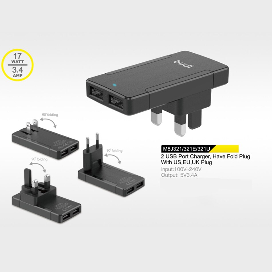 Extra magro carga rápida usb pd 18w carregador de parede viagem fold plug adaptador de alimentação rápida do telefone móvel usb carregador rápido: UK Plug / 2 Port USB A Charger