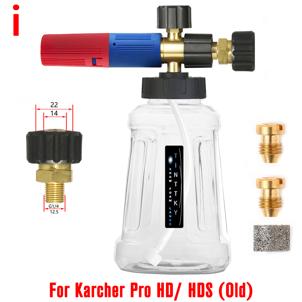 Schuim Generator Voor Karcher Parkside Stihl Snow Foam Lance Kanon 1 Liter Fles Tuin Carwash Schuimer Sproeier Hogedrukreiniger: Licht Geel