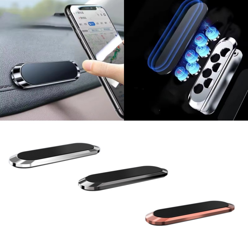 Soporte magnético para teléfono de coche, soporte Universal con forma de Mini tira para salpicadero, imán de Metal, GPS, soporte para coche, accesorios de pared para coche