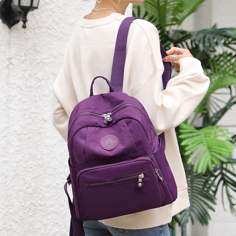 Vento Marea Travel Women Backpack Casual Waterproof Shoulder Bag Female Nylon Black School Bag For Teenage Girl