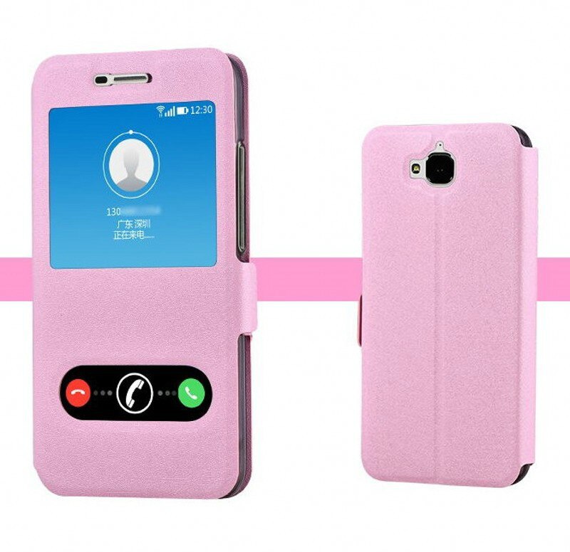 Venster Flip Case Voor Huawei Honor 4C Pro Cover Magnetische Leather Case Voor Huawei 4C Pro TIT-L01 Genieten 5 telefoon Bag &amp; Cases: Roze