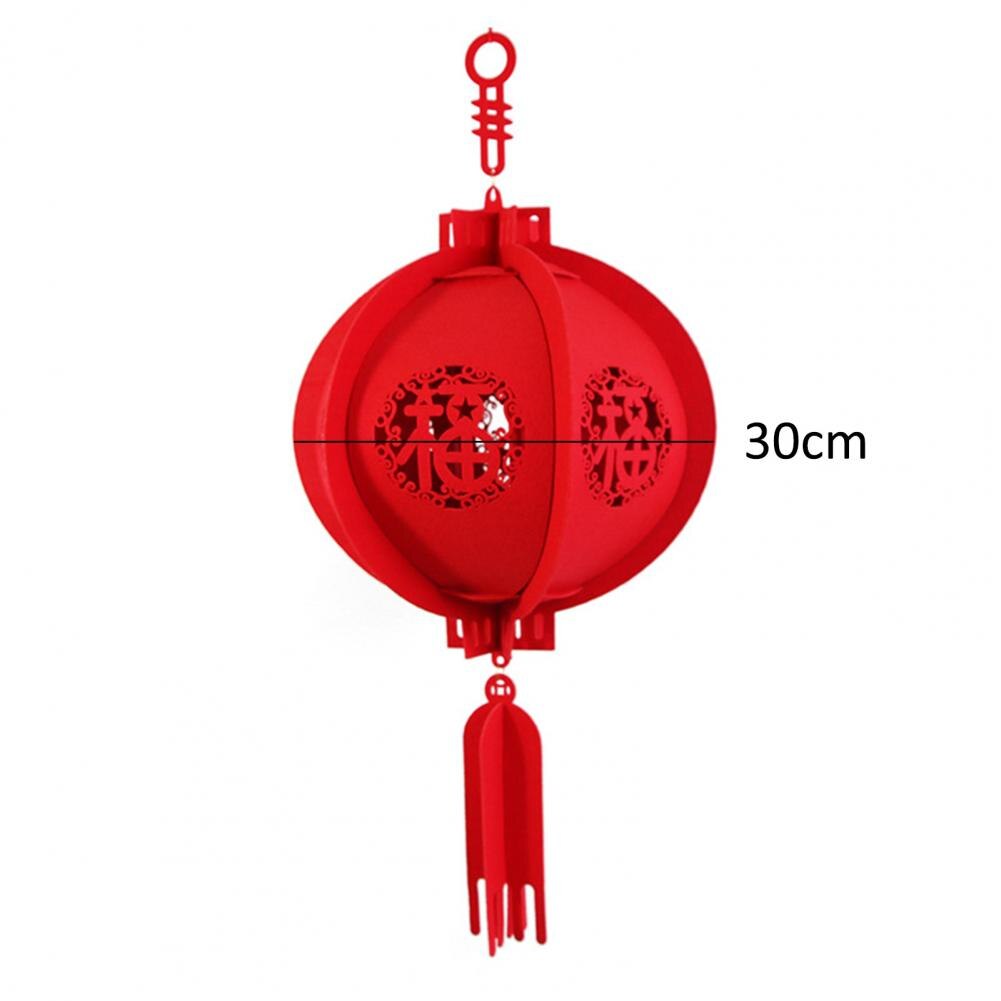 25/30cm Round Red Light Waterproof Fortune Red Paper Lanterns for Chinese Year Spring Festival Party Celebration Home Decor