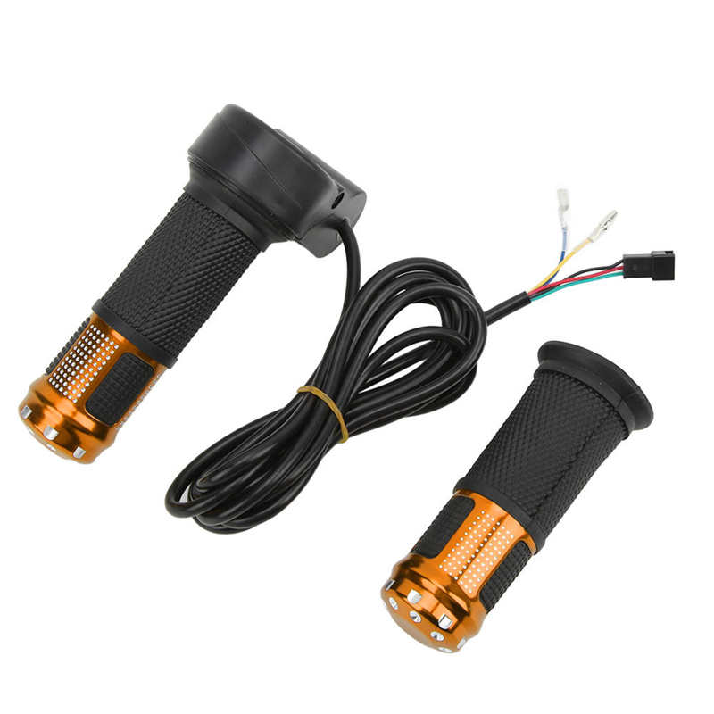 Acelerador de giro para bicicleta eléctrica, 5 cables, mango de acelerador: gold