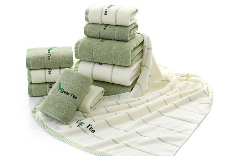 Witte Groene Handdoek Set Badhanddoek Wassen Handdoek Handdoek 100% Katoenen Badstof 3 Stks/set Handtowel Cerchief