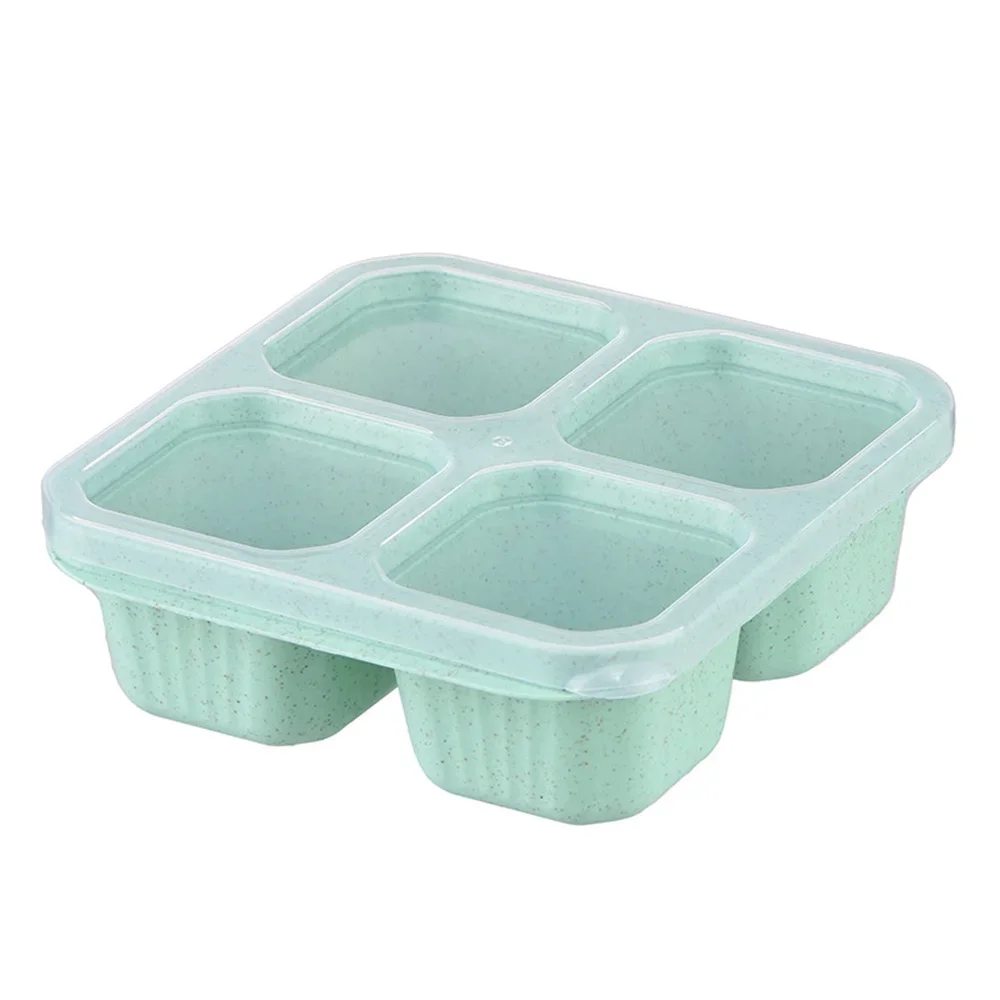 4 Grid Snack Containers Reusable Meal Prep Lunch Containers Portable for Kids and Adults Home Snack Storage Bottles Kitchen Tool: Orange