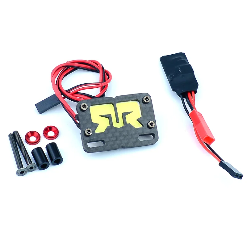 LED Simulatie Koolstofvezel Koplampen voor 1/8 ARRMA TYPHON 6S V4 V5 TLR TUNED 4X4 BUGGY Auto
