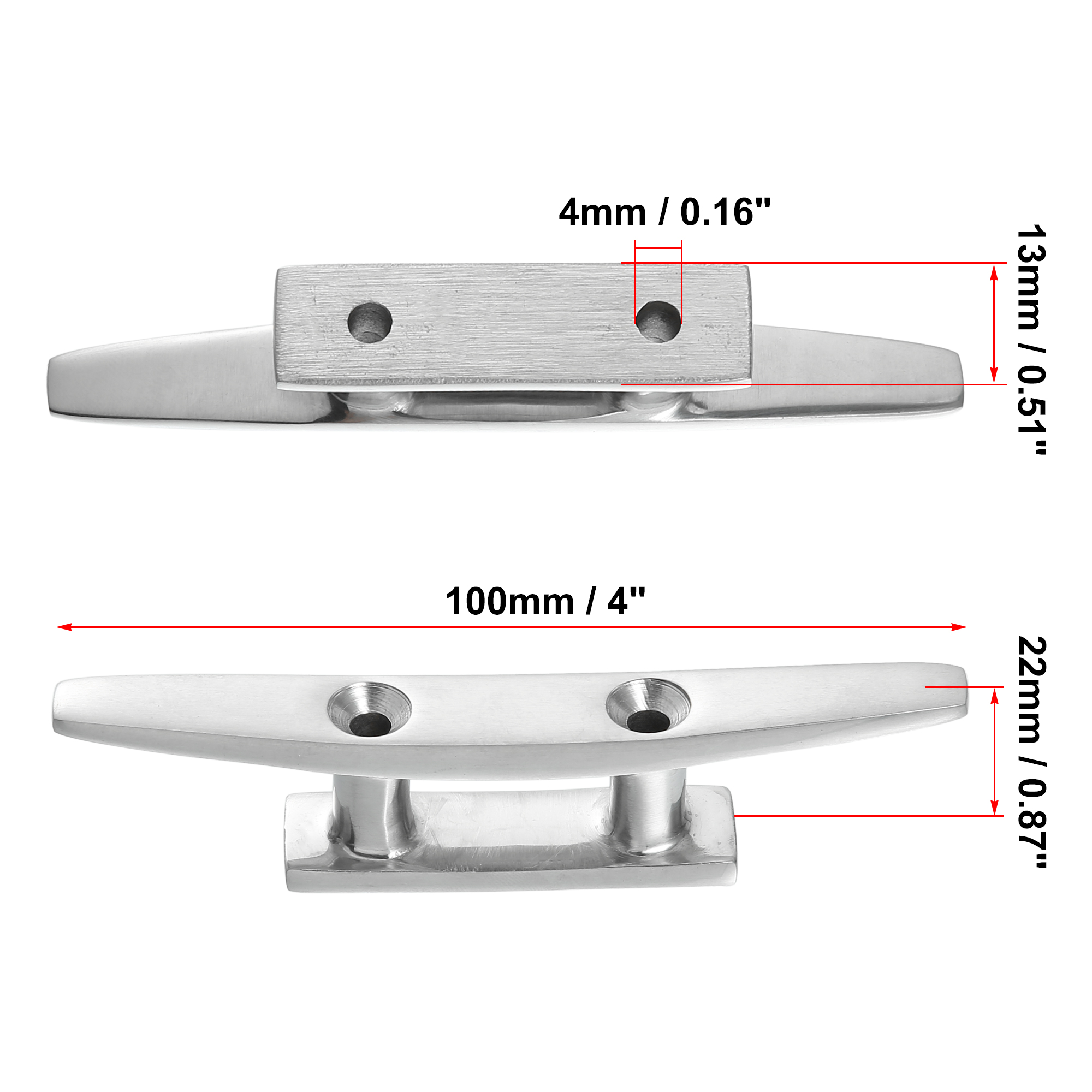 UXCELL 4-6 Inch 100-150mm Rvs Boot Vlaggenmast Cleat Hook Deck Cleats Touw Cleat Handvat Universeel voor Marine Boot