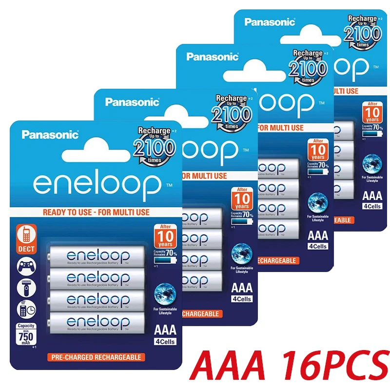 Nowe akumulatory Panasonic Eneloop 800mAh AAA 1.2V NI-MH do zabawek elektrycznych Latarka Aparat fotograficzny Wstępnie naładowany akumulator: Czerwony