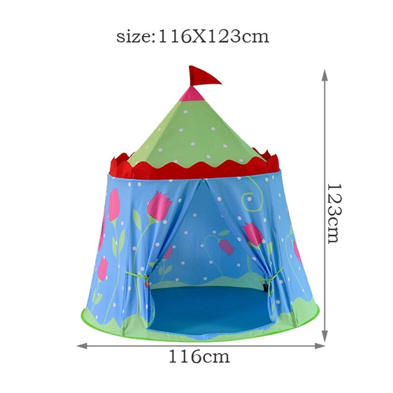 Tenda per bambini portatile Princess Castle presente Hang Flag tenda per bambini Teepee tenda da gioco per regali di compleanno per bambini