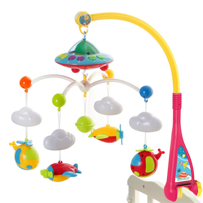 QWZ Baby Crib Mobiles Rattles Toys Bed Bell Carousel For Cots Projection Infant Babies Toy 0-12 months For Newborns