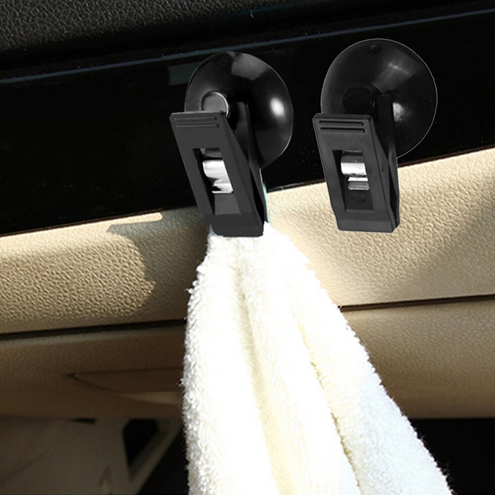 2pcs Car Interior Window Mount Suction Cap Clip Plastic Sucker Removable Holder For Sunshade Curtain Towel Ticket