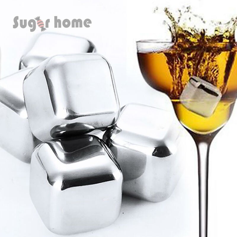 Cubos de hielo de acero inoxidable, piedra de hielo, piedra fría glaciar Rock, refrigerador de bebidas ordenado, piedras de gel para vino y whisky, gran