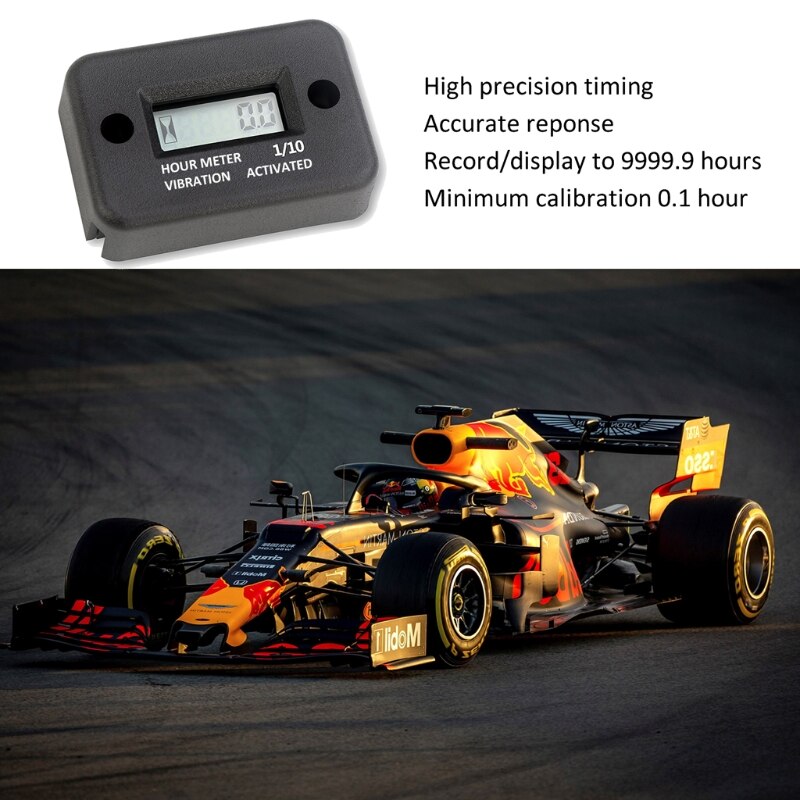 Tach Vibration heure compteur heure compteur tr/min compteur étanche, écran LCD compteur d'heures de fonctionnement avec sans fil pour tous