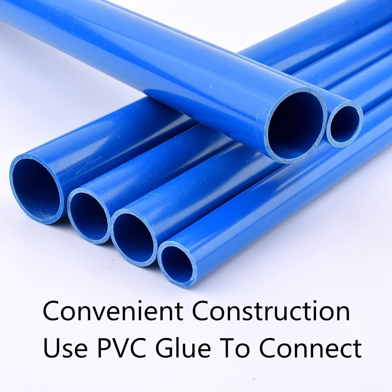 Out diamter 20-63mm Blue PVC Pipe Length 50cm Agriculture Garden Irrigation Aquarium Fish Tank Water Tube Plumbing Pipe Fitting