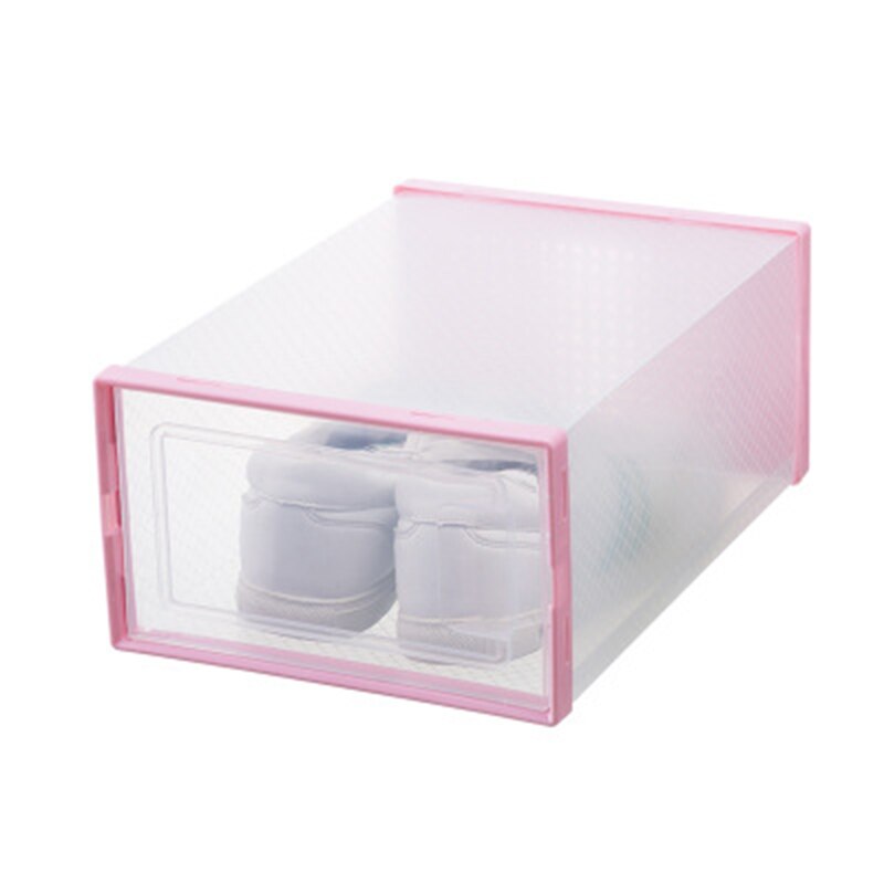 Transparante Dubbele Frame Schoenendoos Plastic Schoenendoos Opslag Stofdicht Flip Cover Lade Clear Organisator Container Stapelbaar: D