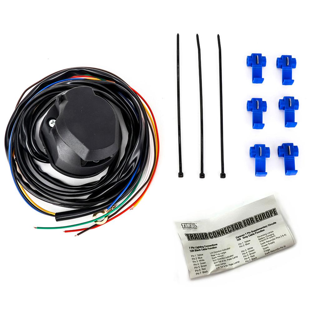 Tirol-boîte à prise de remorque à 7 broches en PVC, étanche avec câble de 1.5m, connecteur de remorque Europe 12V,