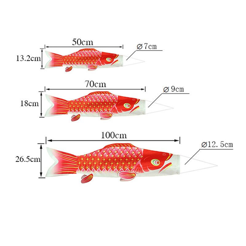 Koinobori, japonais, banderole de carpe, drapeau, cerf-volant de poisson multicolore, coupe-vent de poisson, 50/70/100cm,