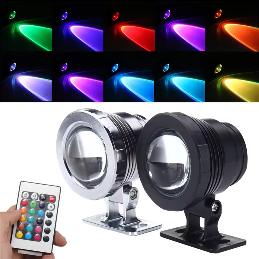 RGB LED onderwaterlicht dompelpompen lampen met afstandsbediening IP68 waterdicht voor zwembad aquarium vijver spray fontein festival Snelle levering 4-6 dag aankomst