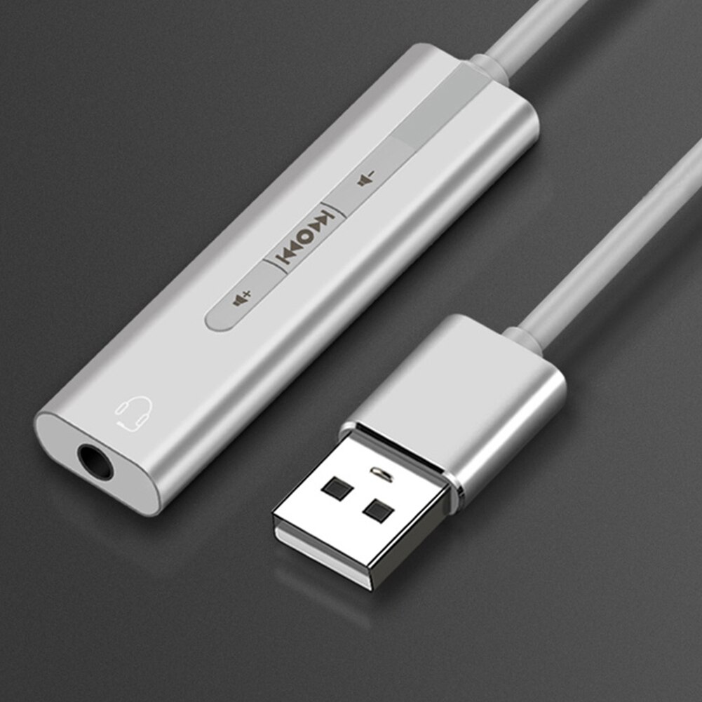 Adaptateur de casque 2 in en 1 pour changer de chanson, usb  to 3.5mm jack, carte son externe, portable, bouton-poussoir pour pc, petit, plug and play