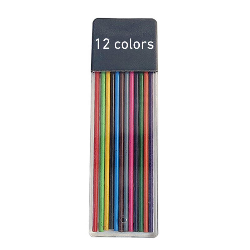 9/12 Teile/schachtel Farbe Druckbleistiftminen einstellen 2,0 2B Bleistiftstange Farbige Automatische Bleistiftkernmine für Schule Kunst Skizze