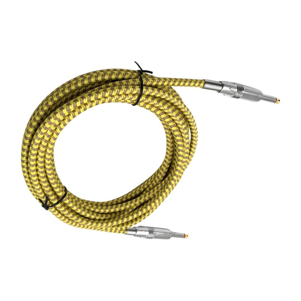 3/5/10M Guitar Cable Cord Bass Instrument Guitar Connecting Braided Tweed Lead Cable Guitar Noise Reduction Braided Tweed Line