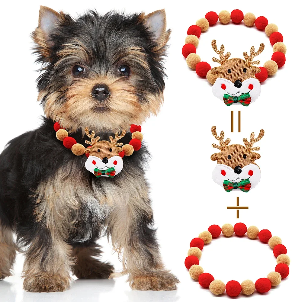 20 piezas Collar de perro, Collar de Navidad para perro, pajaritas para perro pequeño, Collar de pajarita para gato, accesorios de aseo para perros de Navidad, suministros para mascotas